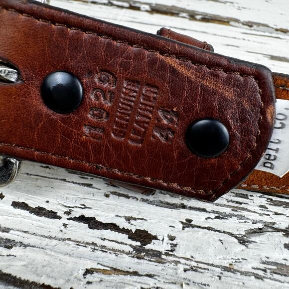 3D Belt Company Brown Genuine Leather Belt Made in Dominican Republic Size 44 - Picture 5 of 16